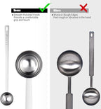 18/8 Stainless Steel Coffee Scoop, Doosu Food-Grade Metal Measuring Spoon with 6.9in Long Handle, Tablespoon Scooper for Coffee Beans, Ground Coffee, Espresso, Protein Powders, Tea, Sugar (1 Tbsp)