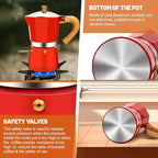 6 Cup Aluminum Espresso Stovetop Moka Pot Express Coffee Maker Percolator Italian Classic Mocha Coffee Machine for Italian and Cuban Cafe Brewing for Home & Camping 300ml 10oz