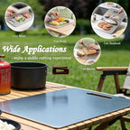 100% Pure Titanium Cutting Board Set of 2, Double-Sided Titanium Cutting Boards for Kitchen Dishwasher Safe, Camping Metal Charcuterie Chopping Board Mat for Meat, Fruit & Cheese (L+XL)