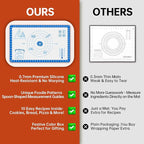 Baking Mats Silicone for Baking Sheet, non Stikc Pastry Mat for Dough Rolling, Silicone Macaron Baking Sheet for Cookie, Pizza, Surdough, Pastry,Dough Rolling out, Non Stik and 480°F Oven Safe