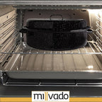 Millvado Roasting Pan With Lid, Thanksgiving Turkey Roaster Pan, Extra Large 20 lb Capacity, 19" Granite Oven Roaster Oval Shaped Speckled Enamel on Steel Cookware,for Roasting Turkey, Chicken, Lamb