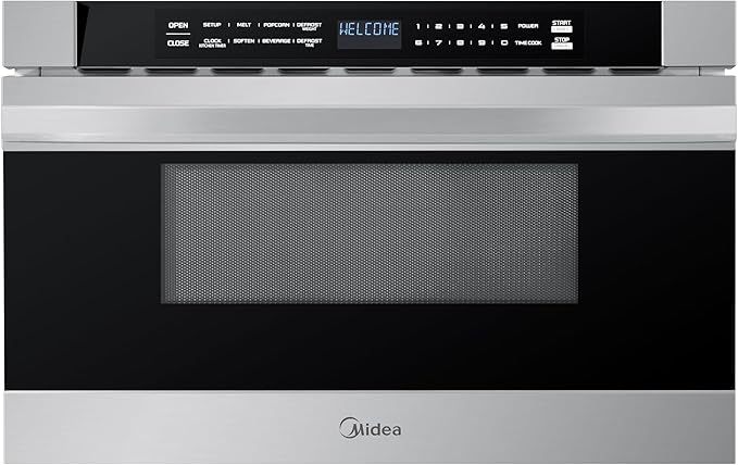 Midea MM12S2ASZ Microwave Oven, 1.2 cu.ft Drawer, Stainless Steel, Child Safety Lock