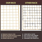 Cooling Rack for Baking, 2-Pack 16x10 Inches Baking Rack, Thick Wire Cookie Rack for Cooking, Roasting, Grilling, Drying, Oven Safe, Fits Half Sheet Pan, Gold