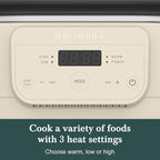 MAGNIFIQUE 6 Quart Programmable Slow Cooker Removable Healthy Nonstick Pot - Small Kitchen Appliance for Family Dinners - Serves 6+ People - Heat Settings: Keep Warm Oatmeal