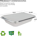 Stock Your Home Foil Pans with Lids - 9x13 Aluminum Pans with Covers - 20 Foil Pans and 20 Foil Lids - Disposable Food Containers Great for Baking, Cooking, Heating, Storing, Prepping Food Silver