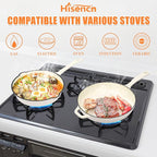 Hisencn Enameled Cast Iron Skillet Set - 3-Piece Fry Pans (8",9.5",11"), PFAS/PTFE/PFOA-Free, Oven & Induction Safe, Cream White Cookware for Gas, Electric, Ceramic Stovetops
