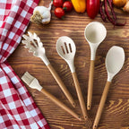 Cooking Utensils Set- 35 PCs Kitchen Utensils with Grater,Tongs, Spoon Spatula &Turner Made of Heat Resistant Food Grade Silicone and Wooden Handles Kitchen Gadgets Tools Set for Cookware