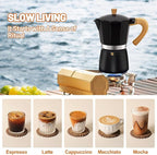 6 Cup Aluminum Espresso Stovetop Moka Pot Express Coffee Maker Percolator Italian Classic Mocha Coffee Machine for Italian and Cuban Cafe Brewing for Home & Camping 300ml 10oz