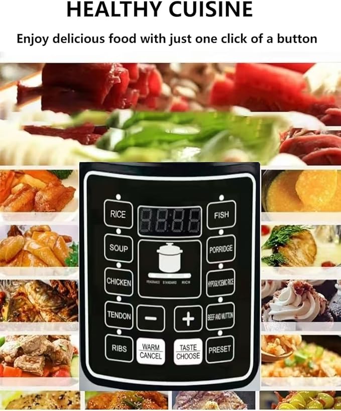 10 In 1 Electric Pressure Cooker With 24-Hour Reservation Function, Slow Cooker, Rice Cooker, Wok, Cake, Yogurt, Etc., 6 L, Stainless Steel/Black.