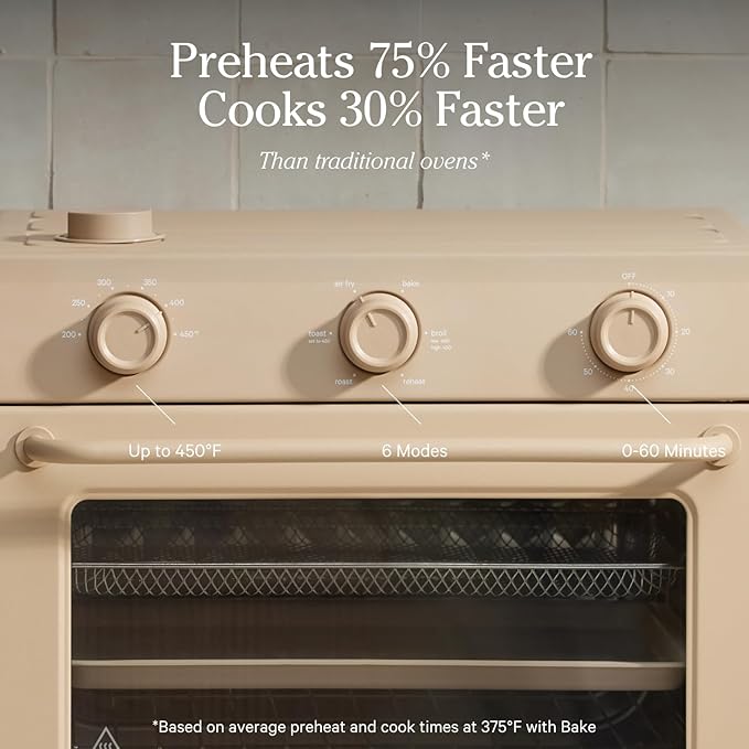 Our Place Large Wonder Oven | 6-In-1 Toxin-Free Air Fryer & Toaster with Steam Infusion | Family-Sized 32QT, 1700W Countertop Design | Includes Bake Tray, Fryer Basket, Large Racks | Steam