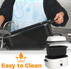 26 Quart Electric Roaster Oven with Visible & Self-Basting Lid, Large Turkey Roaster with Defrost Warm Function, Adjustable Temperature, Removable Pan Rack, Stainless Steel, White