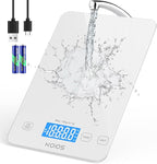 KOIOS Kitchen Scale, 33lb/15kg Digital Food Scales Weight in Grams and Ounces for Cooking Baking, 1g/0.1oz Precise Graduation, Batteries and Type-C Charging, Tare Function, LCD Display, White
