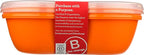 Preserve 46107 FBA_1211838 Square Food Storage Container Made from Recycled Plastic, 25 Ounce Capacity, Set of 2, Orange