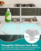 Stone Faucet Mat for Kitchen Sink, Diatomite Sink Protectors - Prevent Moisture Drying Stone Tray Fit Kitchen Counter & Bathroom Counter (White, 23.6" x 4")