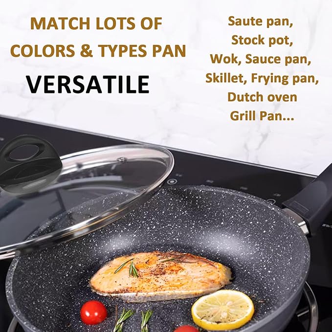 Glass Pot and Pan Lids, Universal Kitchen Cookware Covers (9.25 Inch)