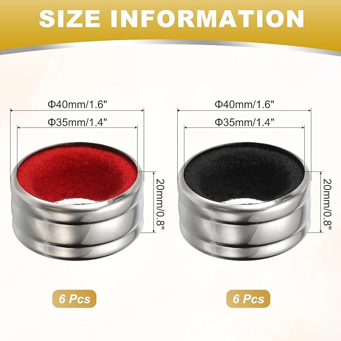 PATIKIL 12 Pcs Wine Bottle Collars, Stainless Steel & Velvet Felt Bottle Drip Ring Anti-overflow Wine Drip Catcher Accessories for Kitchen Bar Party Beverage, Black/Red (Ordinary&Flannel)