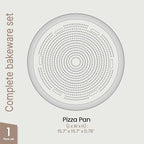 Bakken 16 Inch Non-Stick Pizza Pan 1 Pack, Round Carbon Steel Pizza Tray with Perforated Holes, PFOA, PFOS, & PTFE-Free, Dishwasher & Oven Safe Up To 450°F, Durable Nonstick Coating, Black