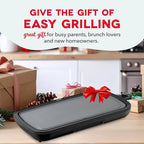 Dash Deluxe Everyday Griddle - Electric Griddle with Removable Plate - Nonstick, Easy-Clean Surface & Anti-Slip Base - Recipe Book Included - Red