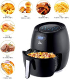 Air Fryer 6.9QT/6.5L, Uten 1700W High-power 8 in 1 Deep Frying Mode, Rapid Heating up, Non-Stick Oven, Oilless Cooking, Fast Heat up/Time Control, LED Digital Touchscreen, Black