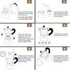 Aluminum 3 Cup 150ml Moka Pot Express Coffee Maker Stovetop Espresso Colorful Coffeemaker Italian Classic Style Brewing Greca Cafe Mocha Machine for Cafeteras Lover Camping Travel and Home Use 5oz