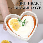 8 Inch Heart Shaped Cake Pans Large Heart Cake Pan Nonstick Silicone Molds for Baking Set of 3 (Cream)