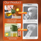 YARRAMATE 16oz/470ml Glass Olive Oil Sprayer for Cooking with Stickers, 2 in 1 Oil Dispenser for Kitchen Gadgets, Food Grade Premium Spray Bottle with Portion Control for Salad, BBQ (OliveGreen)