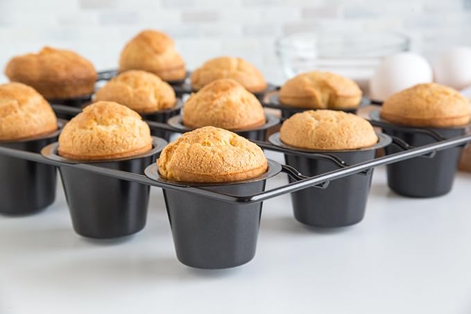 Fox Run 4758 Linking Mini Popover Pan, Carbon Steel, Non-Stick, 12-Cups