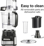 Hamilton Beach Stack & Snap Food Processor and Vegetable Chopper, BPA Free, Stainless Steel Blades, 12 Cup Bowl, 2-Speed 450 Watt Motor, Black (70725A)