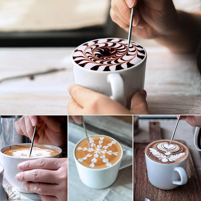 Milk Frothing Pitcher, 50oz Steaming Pitcher Stainless Steel Espresso Machine Accessories for Coffee Bar, Cappuccino Barista Tools Milk Jug Steamer Frother Cup with Decorating Latte Art Pen