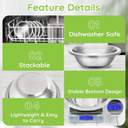 304(18/8) Stainless Steel Mixing Bowls for Kitchen, 8 Pack 7" 21.22 fl.oz Metal Mixing Bowls Set Stackable for Baking Serving Cooking Food Prep Storage Dishwasher Safe Lightweight