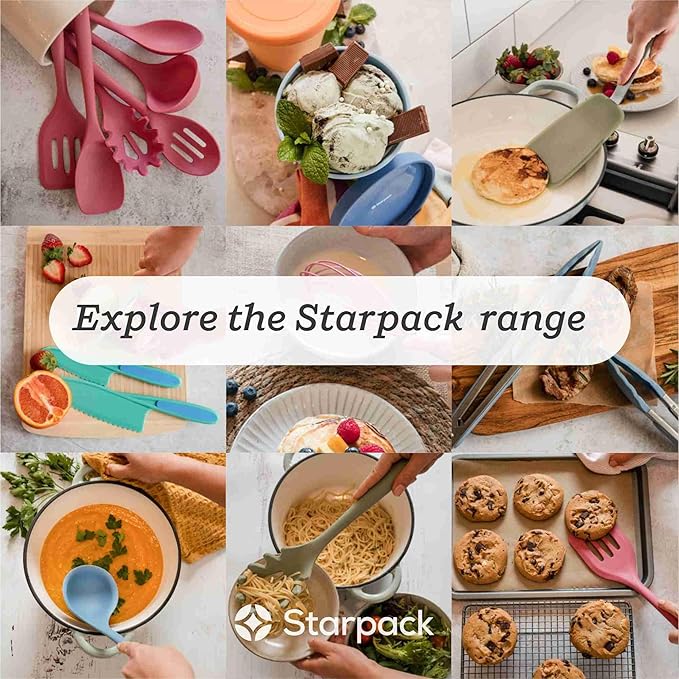 Starpack 'Stir & Serve' Silicone Cooking Utensils Set (5 Pcs) - 10.5" - Kitchen Utensil Set Heat Resistant to 600°F - Kitchen Utensils for Nonstick Cookware - Silicone Utensil Set for Mixing & Cooking