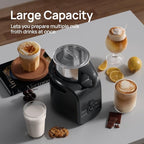 4-in-1 Milk Frother - Electric Steamer, Automatic Warm & Cold Cappuccino Foam Maker, 12.5oz Milk Warmer for Latte, Macchiato, Stainless Steel