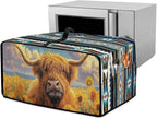 Highland Cattle Sunflower Print Toaster Cover Air Fryer Dust Cover Anti Fingerprint Aztec Toaster Oven Cover Washable Kitchen Small Appliance Covers (Medium-16.1 * 19.71 * 10 inches)