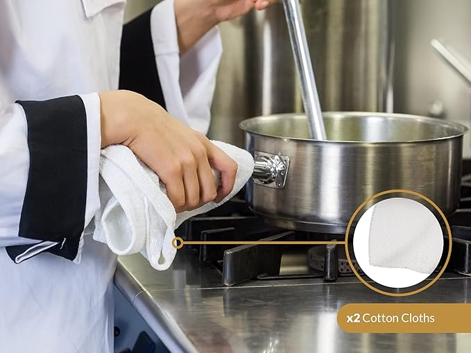 Universal Lids for Pots, Pans & Skillets 2set Frying Pan Cover Fits fit 7", 8" 9" & 10", 11", 12" Diameter Cookware, 2 Cotton Rags,Tempered Glass with High Heat Resistant Silicone Rim Dishwasher Safe.