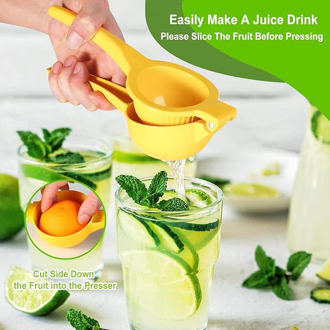 TEZZ Extra Large Citrus Squeezer, Premium Heavy Duty Mental Handhelp Juicer for Lemon, 3.5 Inch Hand Press Lemon Juice Squeeze, Lime Squeezer Bar Tool, Manual Citrus Press