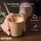 Coffee Stirrers Disposable Wooden Coffee Stir Sticks - Round-End Birchwood 7 Inches Large Wooden Stir Sticks - Pack of 2000 Wood Stir Sticks
