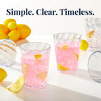 US Acrylic Optix Plastic Reusable Drinking Glasses (Set of 8) 14oz Rocks Cups in Clear | BPA-Free Tumblers, Made in USA | Top-Rack Dishwasher Safe