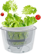 Cambom Salad Spinner Lettuce Spinner, Wash, Spin & Dry Salad Greens, Vegetable Washer Salad Dryer With Rotary Handle for Fruits & Vegetables, High Efficiency Vegetable Spinner Kitchen Gadget 3Qt White