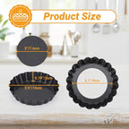 Beasea 4 Inch Tart Pan, 4pcs Mini Non-Stick Tart Pans 4 Inch with Removable Bottom Round Mini Pie Tart Tins Carbon Steel Small Pie Baking Pans for Fruit Tart Quiche Cheese Cakes