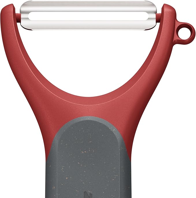 Zyliss Soft Skin Y Peeler – Ultra-Sharp Stainless Steel Blade for Tomatoes, Peaches & Soft Fruits – Ergonomic Wheatstraw Handle – Built-in Eye Cutter & Safety Cover – Dishwasher Safe