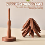 Wooden Trivets for Hot Dishes, Tree Shape Trivet Set, 4 Walnut Wood + 1 Stand stored Like a Christmas Tree,Foldable Kitchen Wooden Trivet,for Hot Dishes、Pot、Bowl、Teapot、Hot Pot Holder(Walnut Wood)