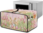 Easter Egg Bunny Tulip Print Toaster Oven Cover for Easter Decor, Dust-proof Case for Air Fryer, Heat-resistant Kitchen Countertop Appliance Protector, (Medium-16.1*19.71*10 inches)