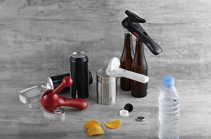 Kuhn Rikon Auto Safety LidLifter/Can Opener with Ring-Pull, 8 x 2.5 x 2.75 inches, White