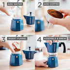GROSCHE Milano Moka Pot | Stovetop Espresso Percolator & Coffee Maker – Portable, Ideal for Home and Camping
