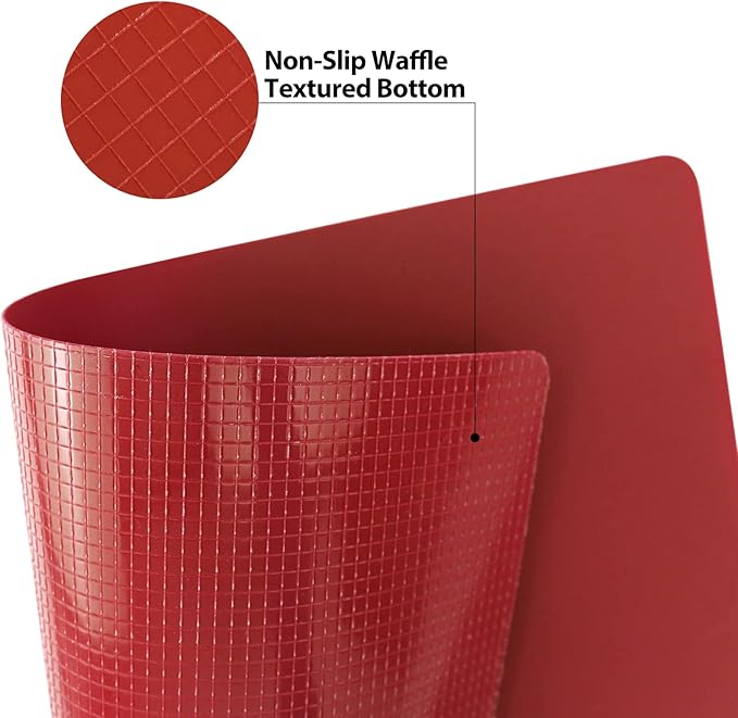 WK Plastic Flexible Cutting Boards for Kitchen Set of 4, Colored Cutting Board Mats with Food Icons, Non-Slip Cutting Mats, BPA Free, Dishwasher Safe