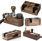 Walnut Wood Coffee Filter Holder, Espresso Tamper Mat Stand, Coffee Maker Support Base Rack, Barista Accessories(Right)