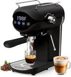 Espresso Machine with Steam Milk Frother Semi Automatic 20 Bar Compact Black with Touch Screen for home Cafetera Espresso, Latte, Cappuccino, Americano, Macchiato