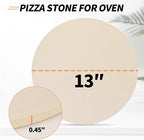 Round Pizza Stone for Oven, 13" Cooking Stone Compatible with Breville Smart Oven BOV800 BOV845, Cordierite Baking Stones for BBQ Grill, Pizza Stones BOV800PS Replacement for Breville Oven Accessories
