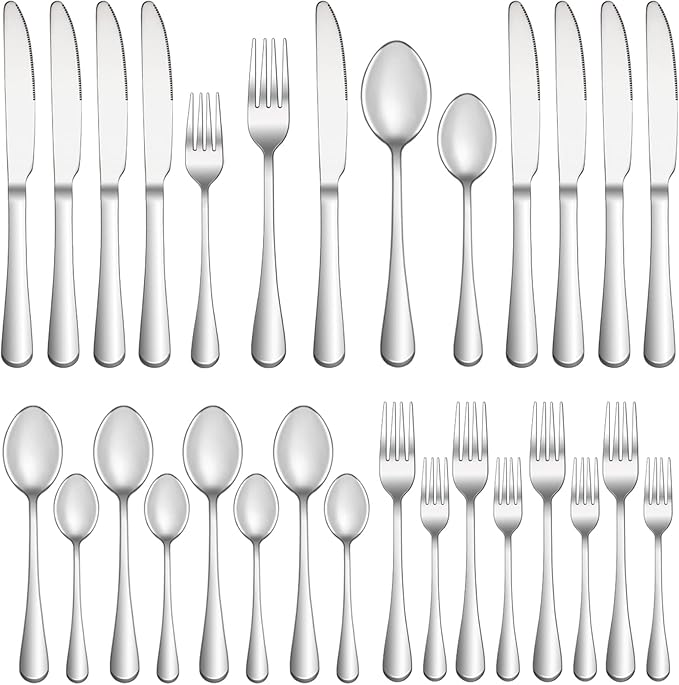 20 Piece Silverware Set Service for 4,Premium Stainless Steel Flatware Set,Mirror Polished Cutlery Utensil Set,Durable Home Kitchen Eating Tableware Set,Include Fork Knife Spoon Set,Dishwasher Safe