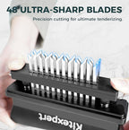 Kitexpert Meat Tenderizer 48 Ultra Sharp Blades Meat Tenderizer Tool with Stainless Steel Needle, Detachable Base for Easy Cleaning, Heavy Duty Tenderizer for Chicken, Steak